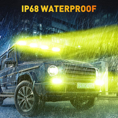 2 x Yellow LED Work Light 50W 155x43mm 12-24V Spot Flood Beam LED Car Boat Light