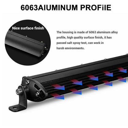 12v-24v Slim 533mm LED Light Bar Spot and Flood Beam Single Row Aluminium Bar