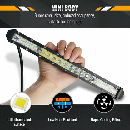12v-24v Slim 533mm LED Light Bar Spot and Flood Beam Single Row Aluminium Bar