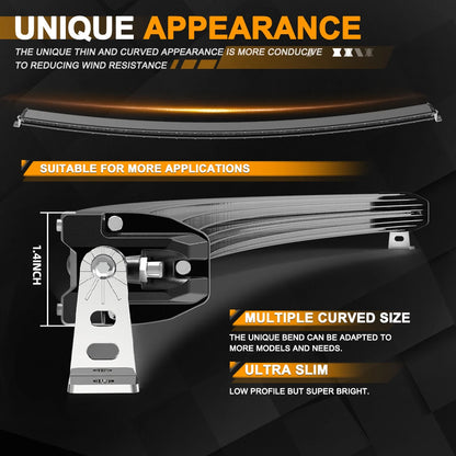 Curved LED Light Bar 683mm 240W Flood Beam Spot Beam Combo LED Work Light Bar