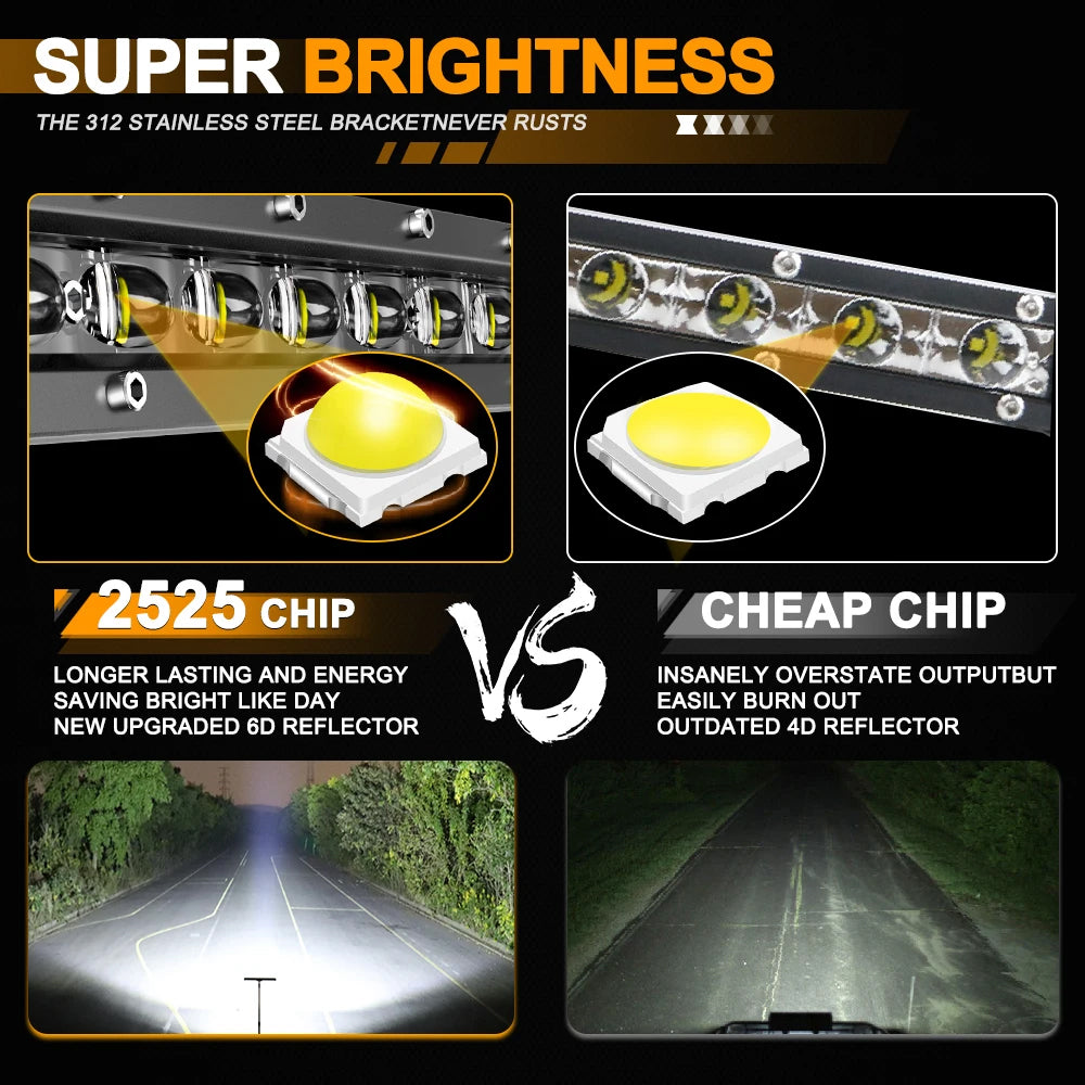 Curved LED Light Bar 840mm 300W Flood Beam Spot Beam Combo LED Work Light Bar