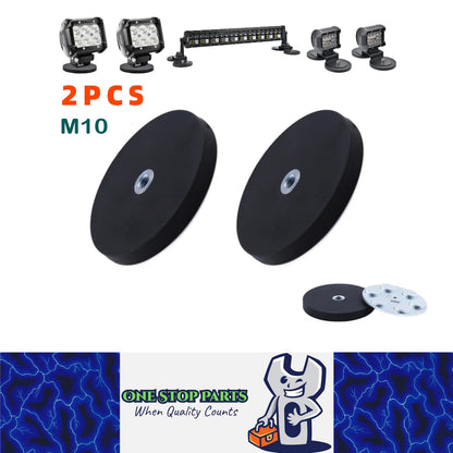 2pcs 88mm Strong Magnetic Base Mount Bracket M10 Thread for LED Work Light Bar