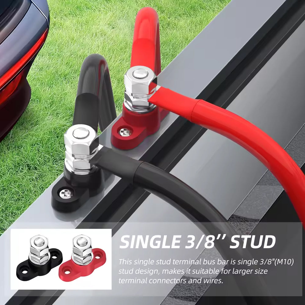 1 Pair M10 Terminal Block Stud 12-48V 250A Junction Power Distribution Block