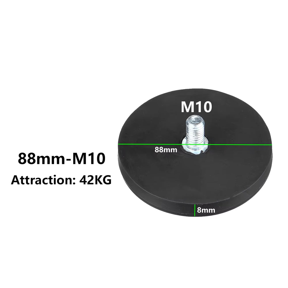 2 x 88mm Strong Magnetic Base Mount Bracket with M10 Stud for LED Work Light Bar