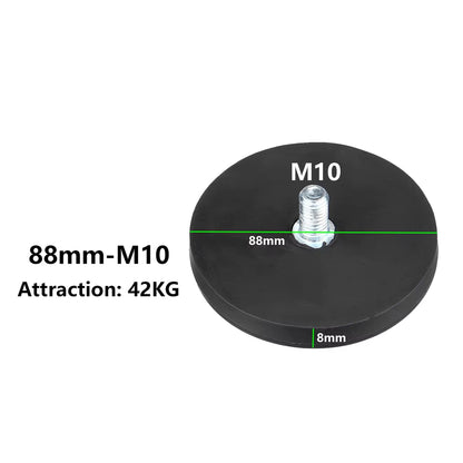2 x 88mm Strong Magnetic Base Mount Bracket with M10 Stud for LED Work Light Bar