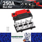 M10 Bus Bar 12V-48V 250A Power Distribution Block 8xM10 Posts Stud 6xM4 Terminal