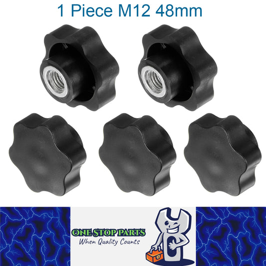 1 x M12 48mm Hand Tighten Nut 6 Petal with Stopper for Easy Release Applications