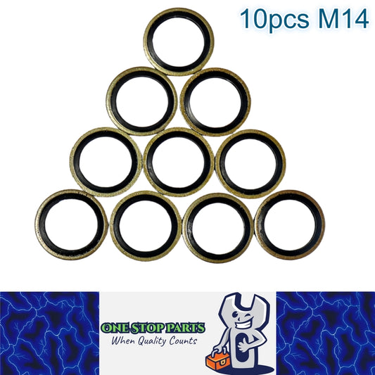 10 x M14 Washer Seal Bonded Washers Metal Rubber Oil Plug Gasket Sealing O Rings