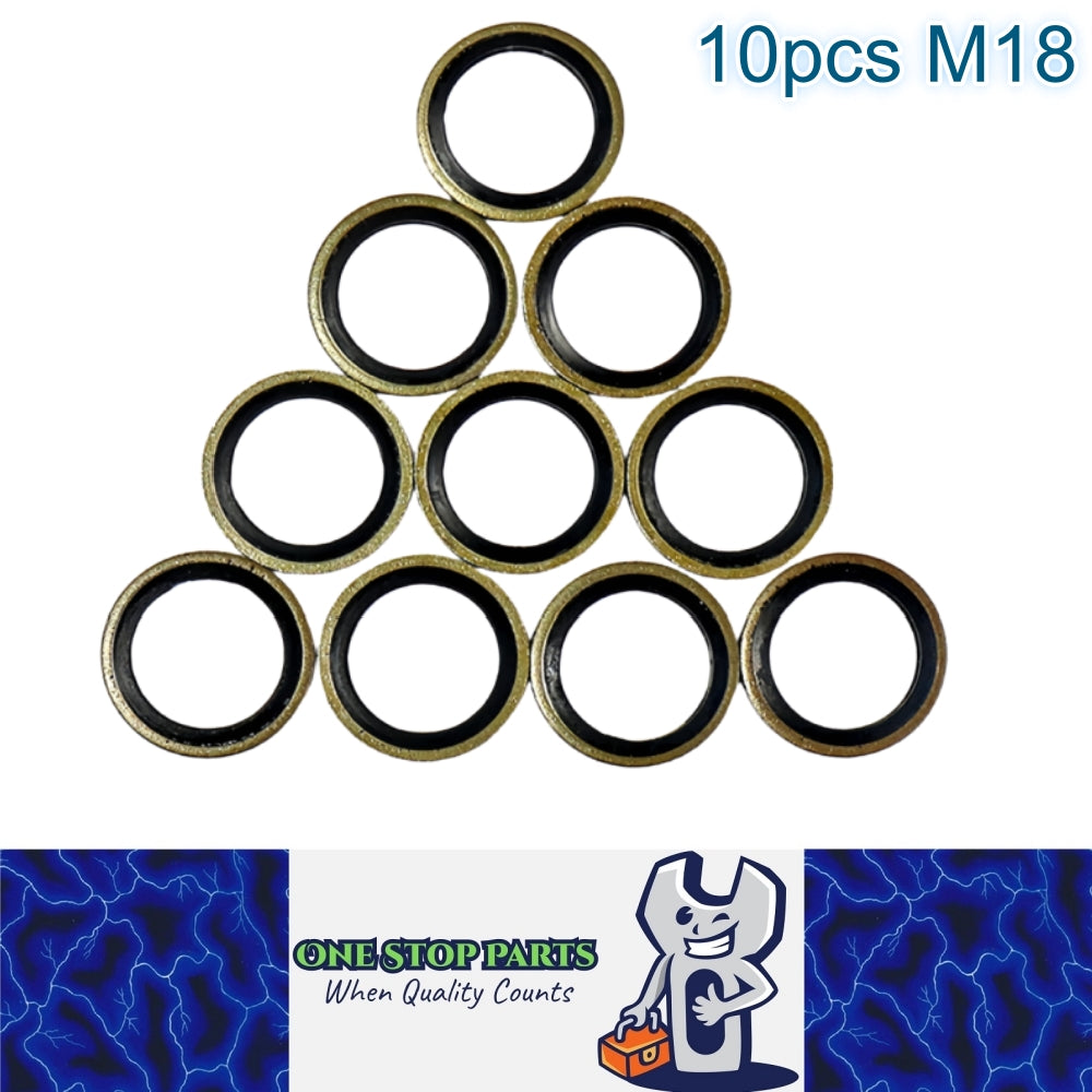 10 x M18 Washer Seal Bonded Washers Metal Rubber Oil Plug Gasket Seali ...