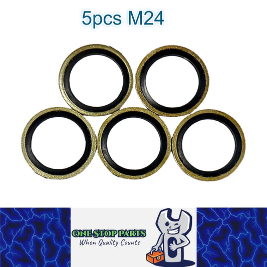 5 x M24 Washer Seal Bonded Washers Metal Rubber Oil Plug Gasket Sealing O Rings