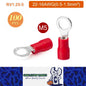 100 x Red Ring Terminals M5 RV1.25-5 Ring Crimp Terminal 22-16AWG Wire Connector