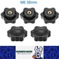 5 x M6 38mm Hand Tighten Nut 6 Petal with Stopper for Easy Release Applications