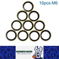 10 x M6 Washer Seal Bonded Washers Metal Rubber Oil Plug Gasket Sealing O Rings