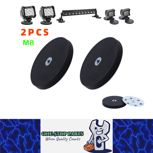 2pcs 66mm Strong Magnetic Base Mount Bracket M8 Thread for LED Work Light Bar