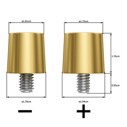 1 Pair M8 Brass Car Battery Pole Adapters M8 Brass Battery Terminal Connectors