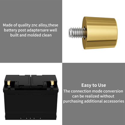 1 Pair M8 Brass Car Battery Pole Adapters M8 Brass Battery Terminal Connectors