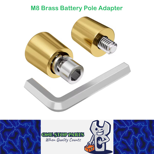 1 Pair M8 Brass Car Battery Pole Adapters M8 Brass Battery Terminal Connectors