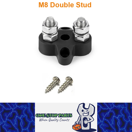 M8 Black Insulated Double Stud Power Distribution Stud Terminal Block M8