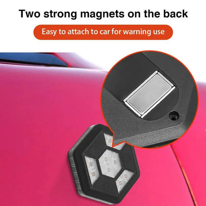 Amber White Magnetic Rooftop Strobe Light Beacon Lamp USB Warning Flashing Light