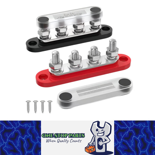 M8 Bus Bar 12V-48V 150A Power Distribution Block 4xM8 Posts Stud Terminal Block