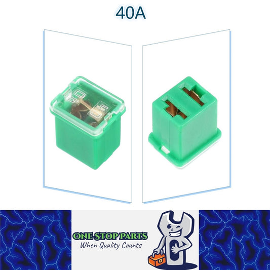 1 x 40Amp Green Mini Slow Blow Fuse Block 10mmx12mm x 16mm High 40A Fuse (1pc)