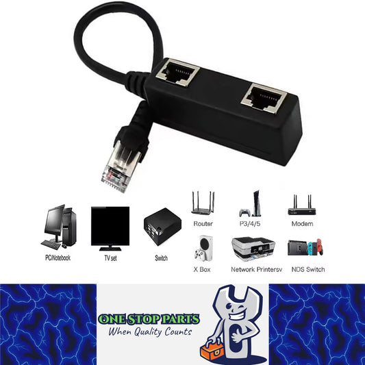 RJ45 Splitter Male to 2 Female Ethernet Cable Splitter RJ45 LAN Network Adapter