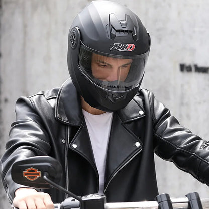Black Size XL Motorcycle Full Face Helmet Men Women Dual Lens Sun Glass Helmet