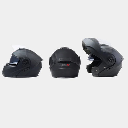 1 x Matte Black Size L Motorcycle Full Face Helmet Men Women Dual Lens Helmet
