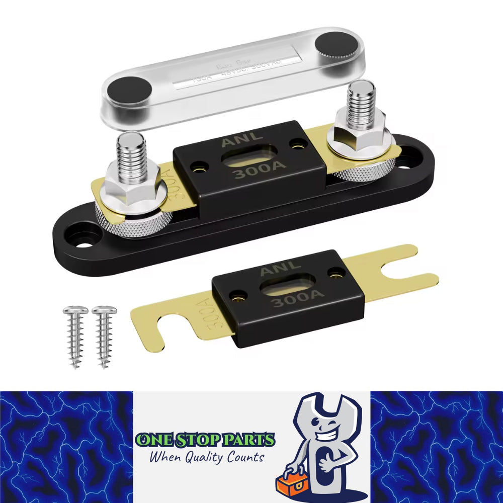 Max 500A ANL Inline Fuse Holder Block with Bolt On 300 Amp Fuse Supplied