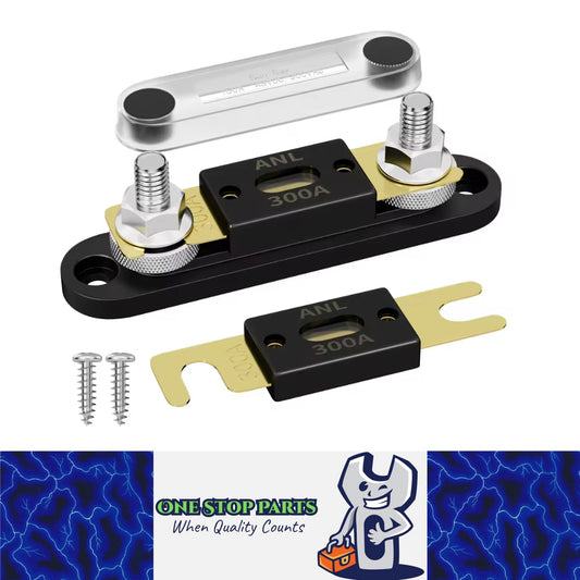 Max 500A ANL Inline Fuse Holder Block with Bolt On 300 Amp Fuse Supplied
