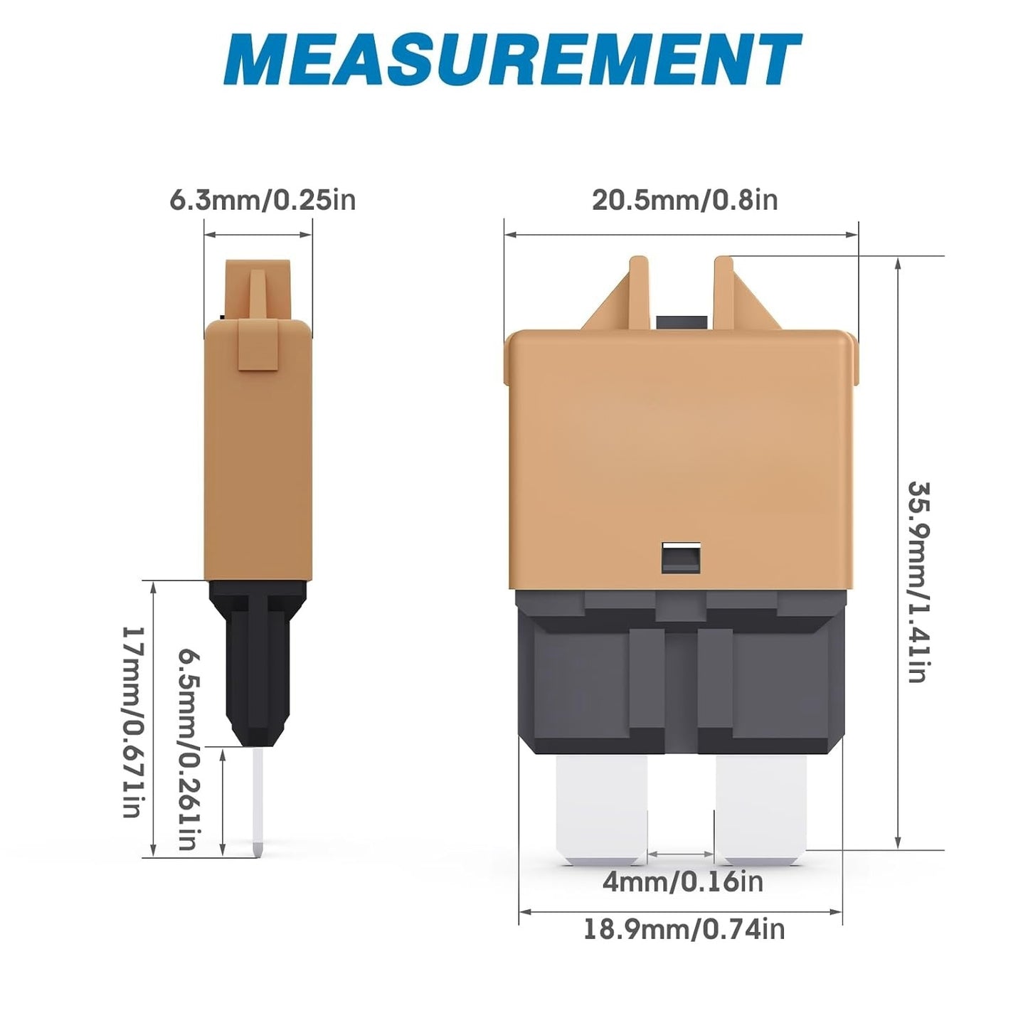 5 x 5Amp Standard Blade Fuse Circuit Breaker Manual Reset Circuit Breaker 5A