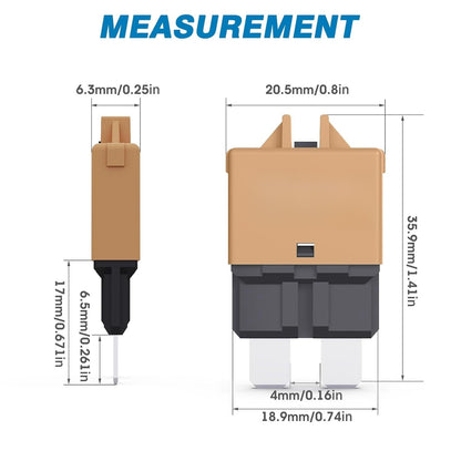 5 x 20Amp Standard Blade Fuse Circuit Breaker Manual  Reset Circuit Breaker 20A