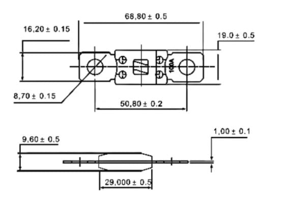 5 x 125A Mega Fuses ANM 125Amp Fuses 68mmx16mm (Hole centres 51mm) 5pcs