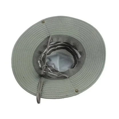 Light Green Men Bucket Hat UV Protection Wide Brim Panama Hiking Fisherman Hat