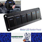 Metal 6 Gang Switch Panel LED Rocker Switch 12-24V Switch Panel Car Truck Marine