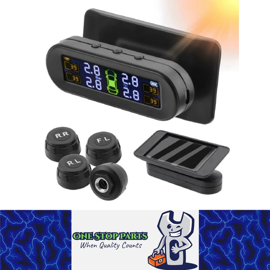 Tyre Pressure Monitoring System Car USB Solar Tyre Alarm With 4 External Sensors