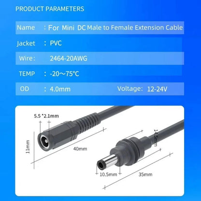 5M Starlink Mini Power Cable DC Male to Female Extension Cable for Charging