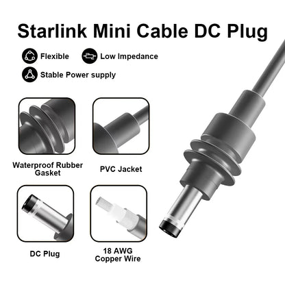 2M Starlink Mini Power Cable DC Plug to XT30 Connector for Starlink Mini Power