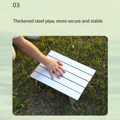 Mini Silver Camping Table Ultralight Portable Aluminum Folding Outdoor Table