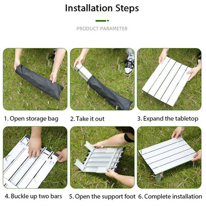 Mini Black Camping Table Ultralight Portable Aluminum Folding Outdoor Table