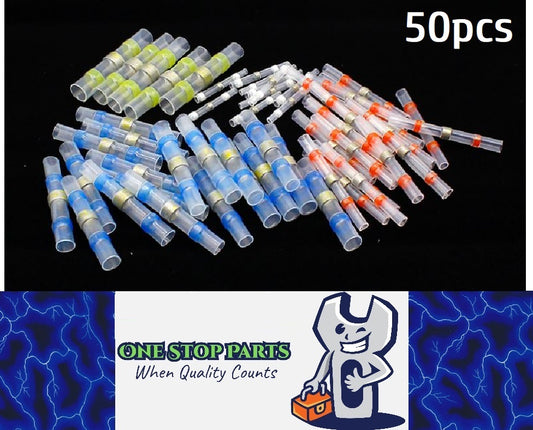 50pcs Mixed Waterproof Heat shrink Wire Connector Solder Insulated Joiners