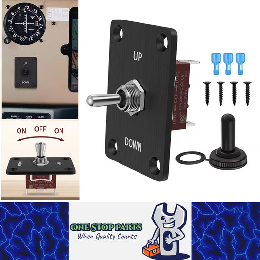 Momentary 12V 30A Toggle Switch ON/Off/ON 3 Pin SPDT With UP/Down Mounting Plate