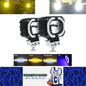 2 x 30W Motorcycle LED Headlight Fog Light Universal Moto Light with Blue DRL