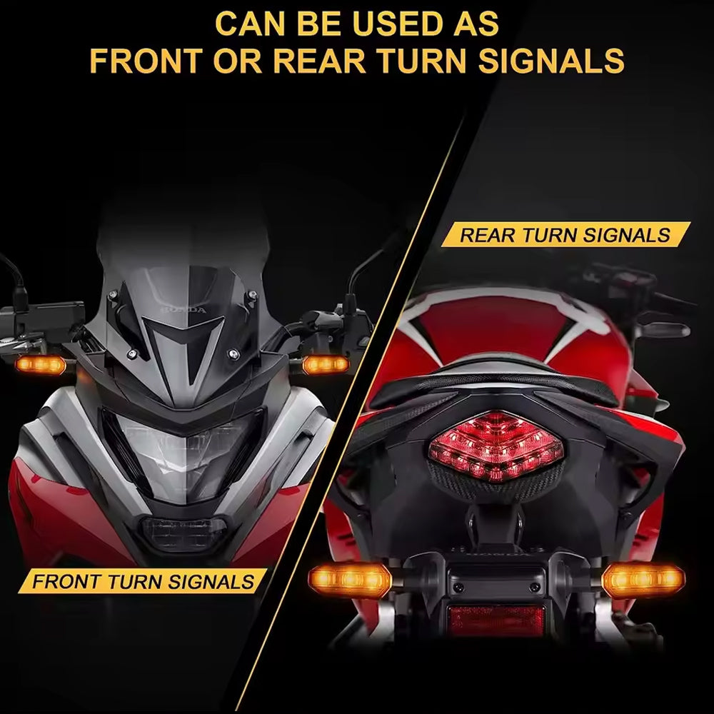 2 x Motorcycle Amber LED Turn Signal Light Mini 8mm Flashing Turn Signal Lamp