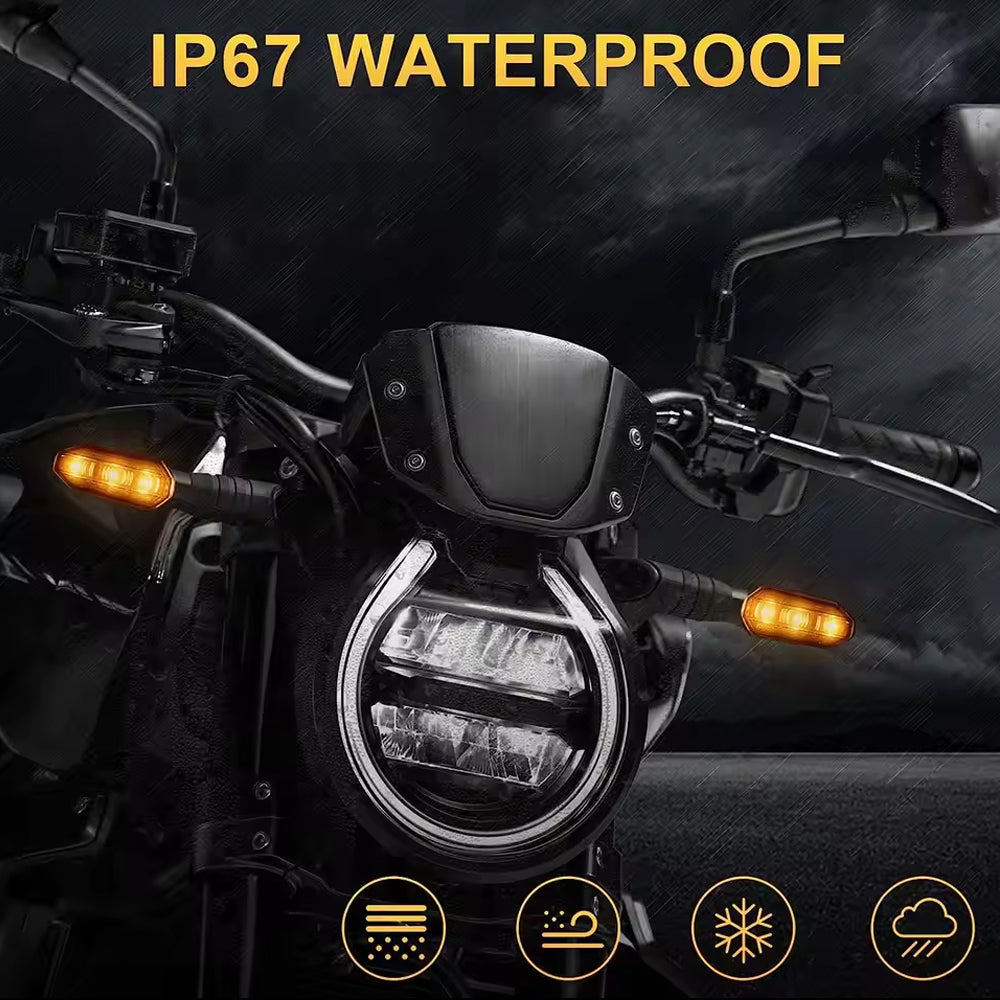 2 x Motorcycle LED Turn Signal Light 8mm Mini Amber Flashing Turn Signal Lamp