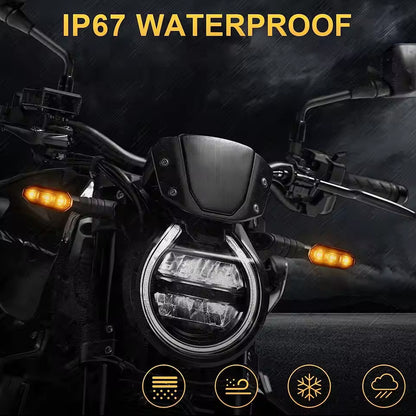 2 x Motorcycle Amber LED Turn Signal Light Mini 8mm Flashing Turn Signal Lamp