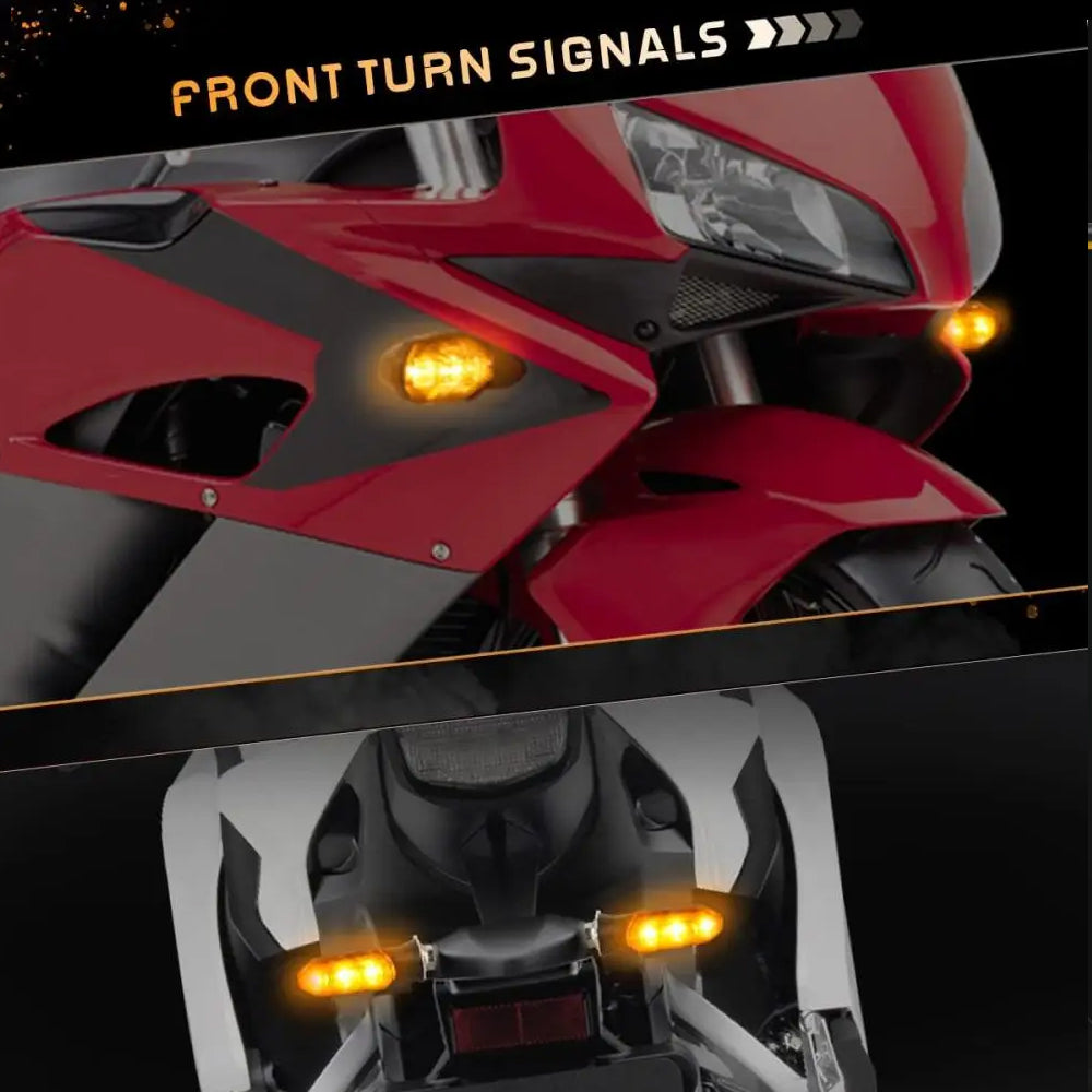 2 x Motorcycle Amber LED Turn Signal Light Mini 8mm Flashing Turn Signal Lamp