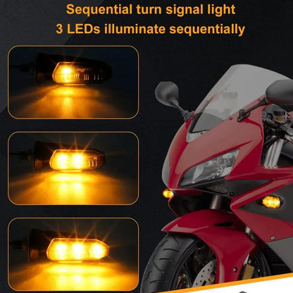 2 x Motorcycle Amber LED Turn Signal Light Mini 8mm Flashing Turn Signal Lamp
