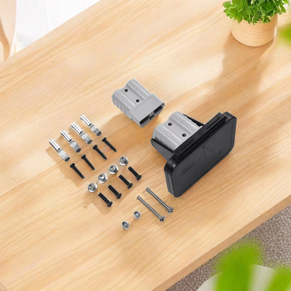 Double 50A Anderson style Plug Grey Flush Mount Bracket Includes 2 x 50Amp Plugs