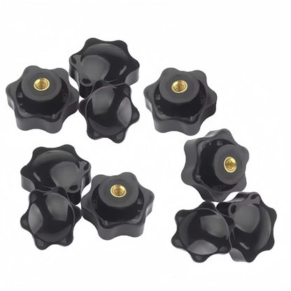 5 x M8 32mm Hand Tighten Nut 6 Petal with Stopper for Easy Release Applications